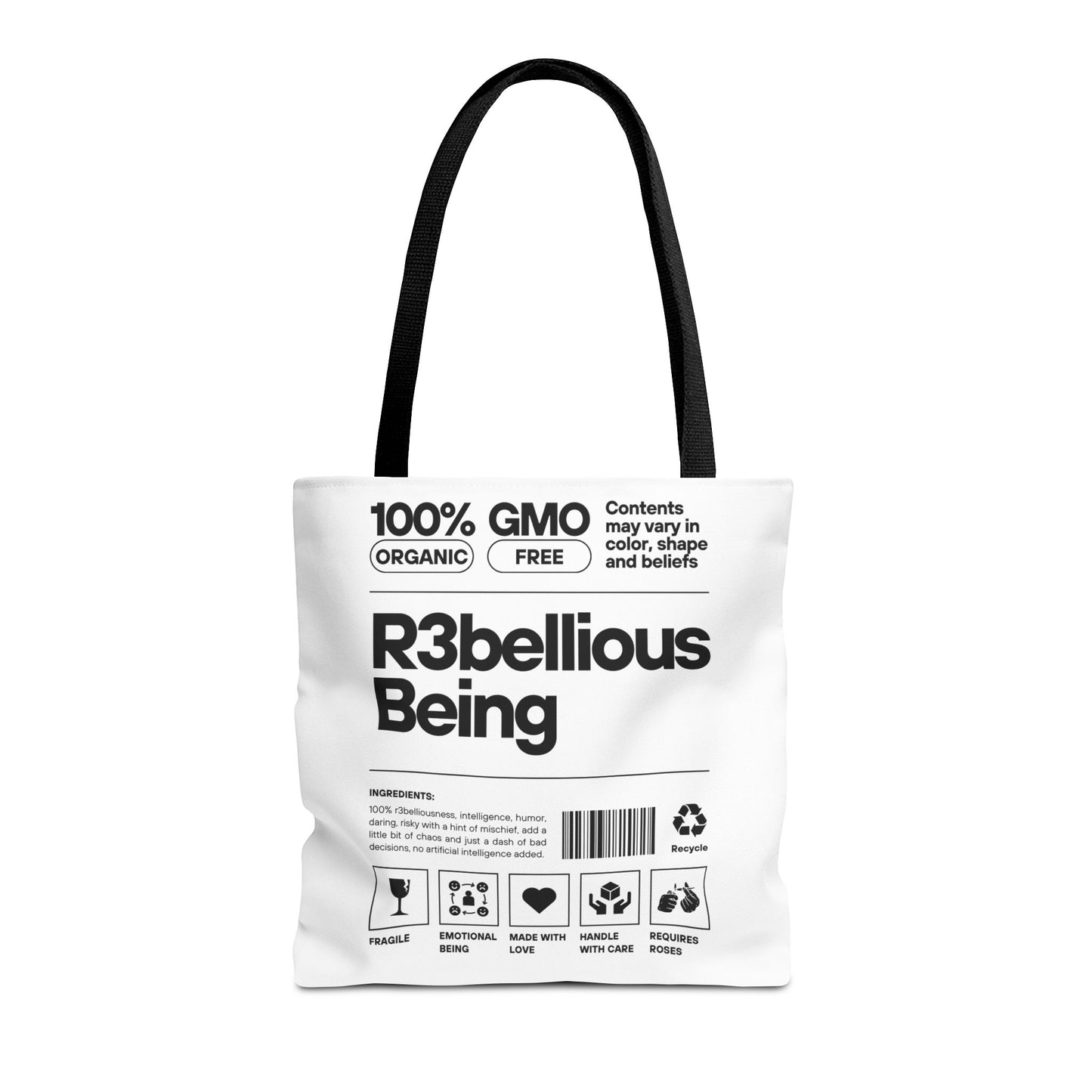 White R3bellious Being Tote Bag