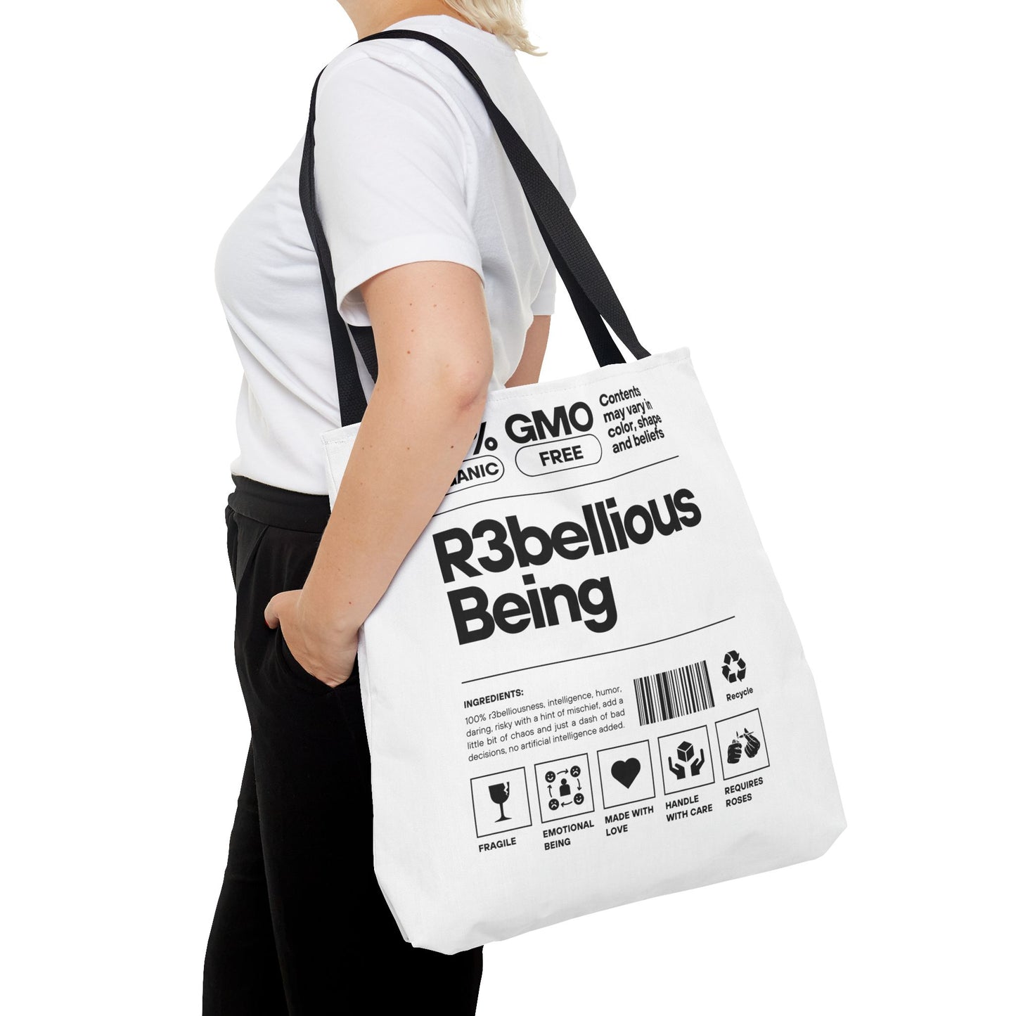 White R3bellious Being Tote Bag