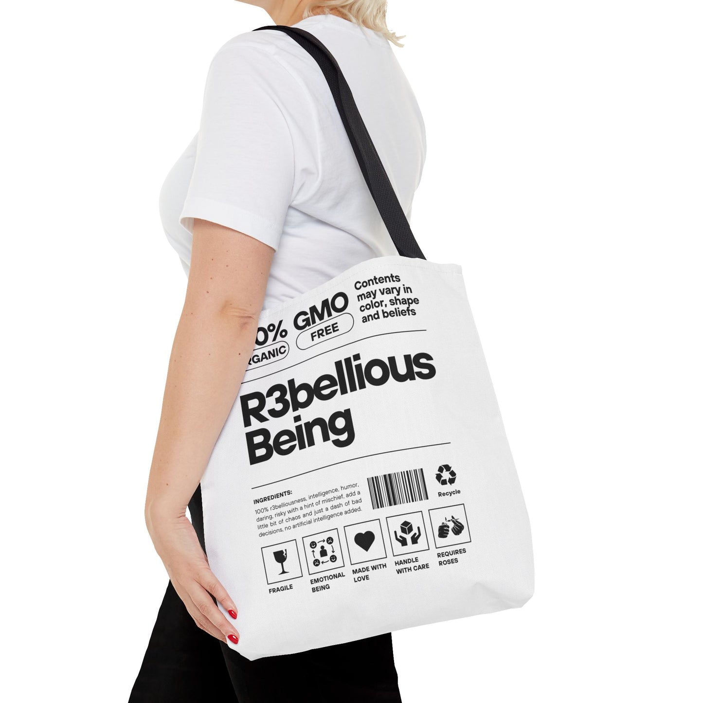 White R3bellious Being Tote Bag