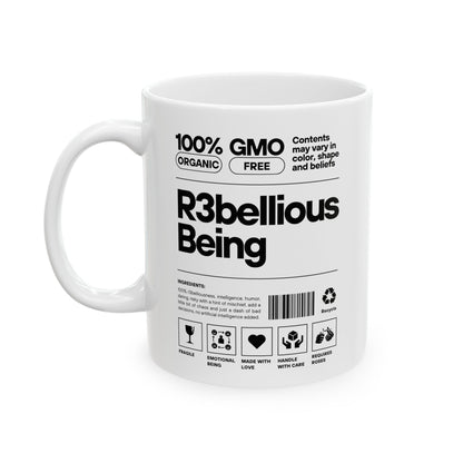 White R3bellious Being Mug 11oz