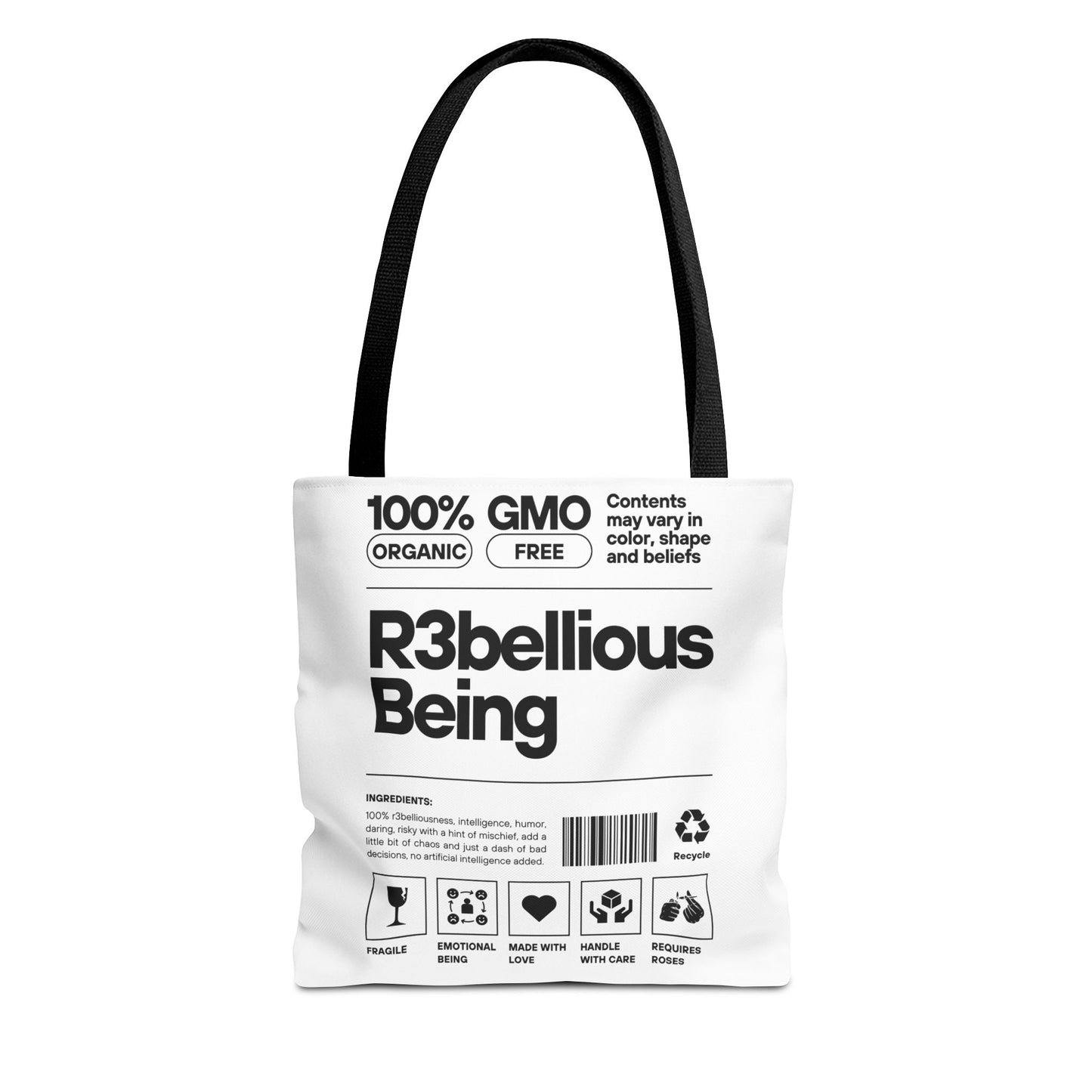 White R3bellious Being Tote Bag