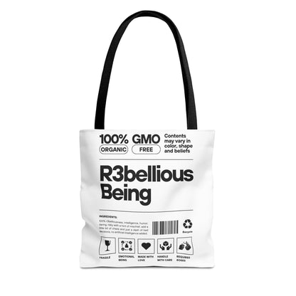 White R3bellious Being Tote Bag