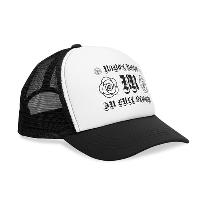 Black RR in Full Bloom Mesh Cap