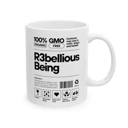 White R3bellious Being Mug 11oz