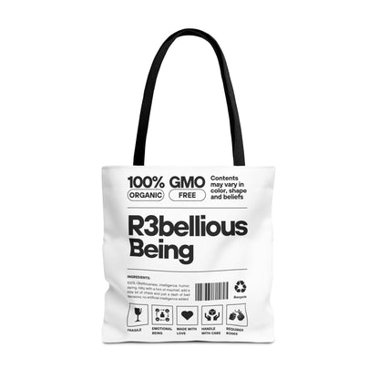White R3bellious Being Tote Bag