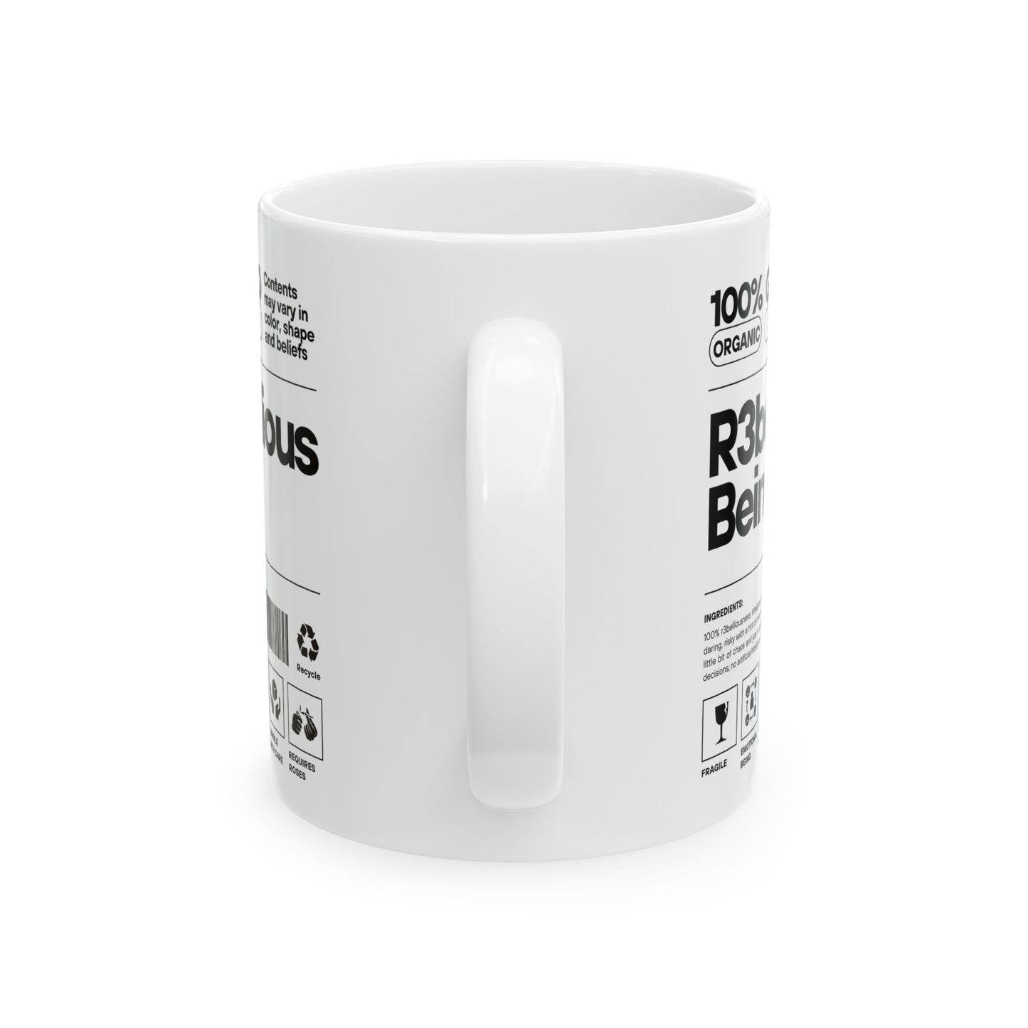 White R3bellious Being Mug 11oz